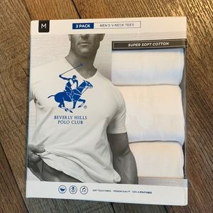 Beverly Hills Polo Club sz M v neck 3 pack tshirts nib